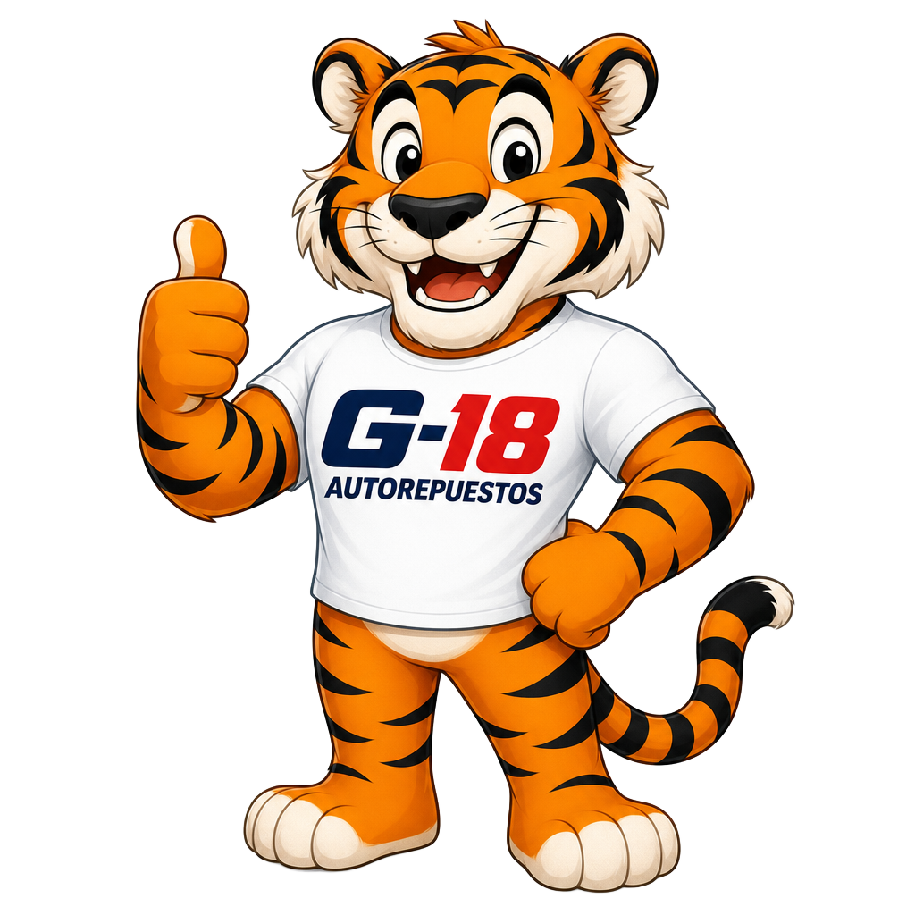 Tigui, mascota de G-18 Repuestos